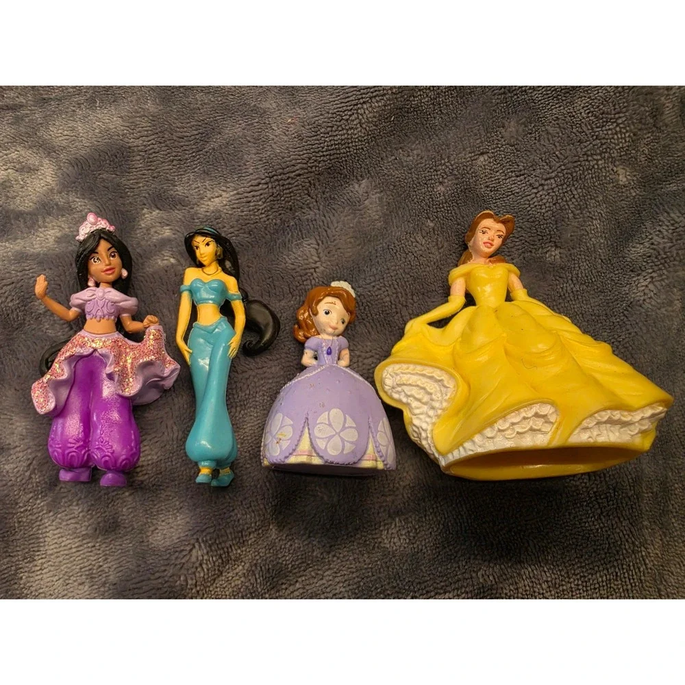 Disney Princess Figures Lot Belle Jasmine Sofia the First Cake Toppers Toy 4pc